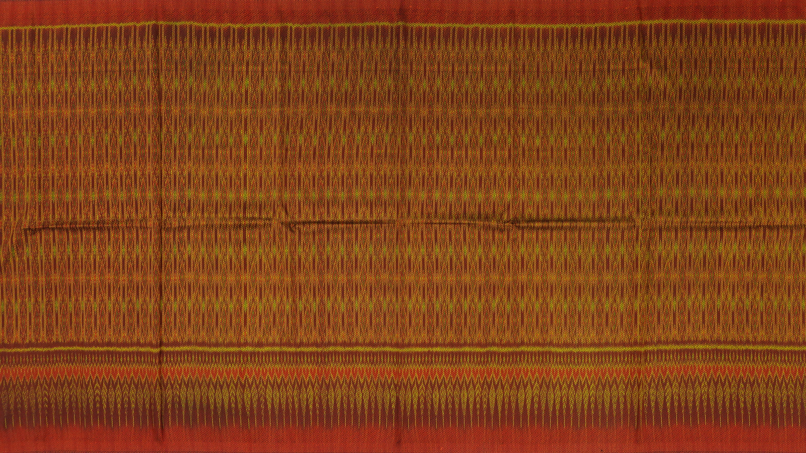 ซิ่น ผ้าไหมมัดหมี่ ทอยกดอก 6ตะกอ ขนาด 1x2เมตร ลายโคมไฟ พื้นสีส้ม รหัส L9A-ME-066-121967156