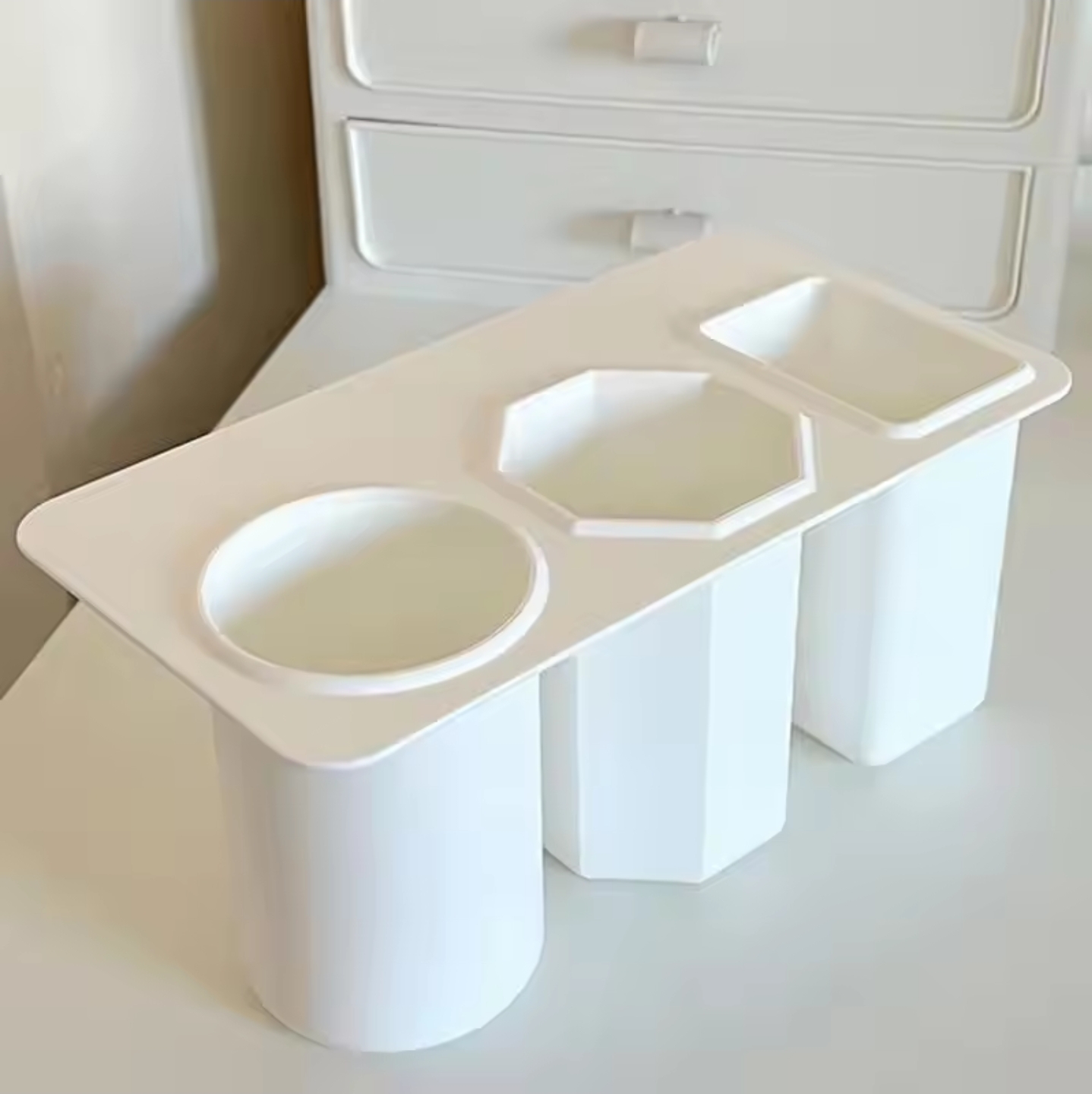 กล่องจัดระเบียบติดขอบโต๊ะ ที่เก็บของ3ช่อง ที่จัดระเบียบขอบโต๊ะ เก็บอุปกรณ์อเนกประสงค์