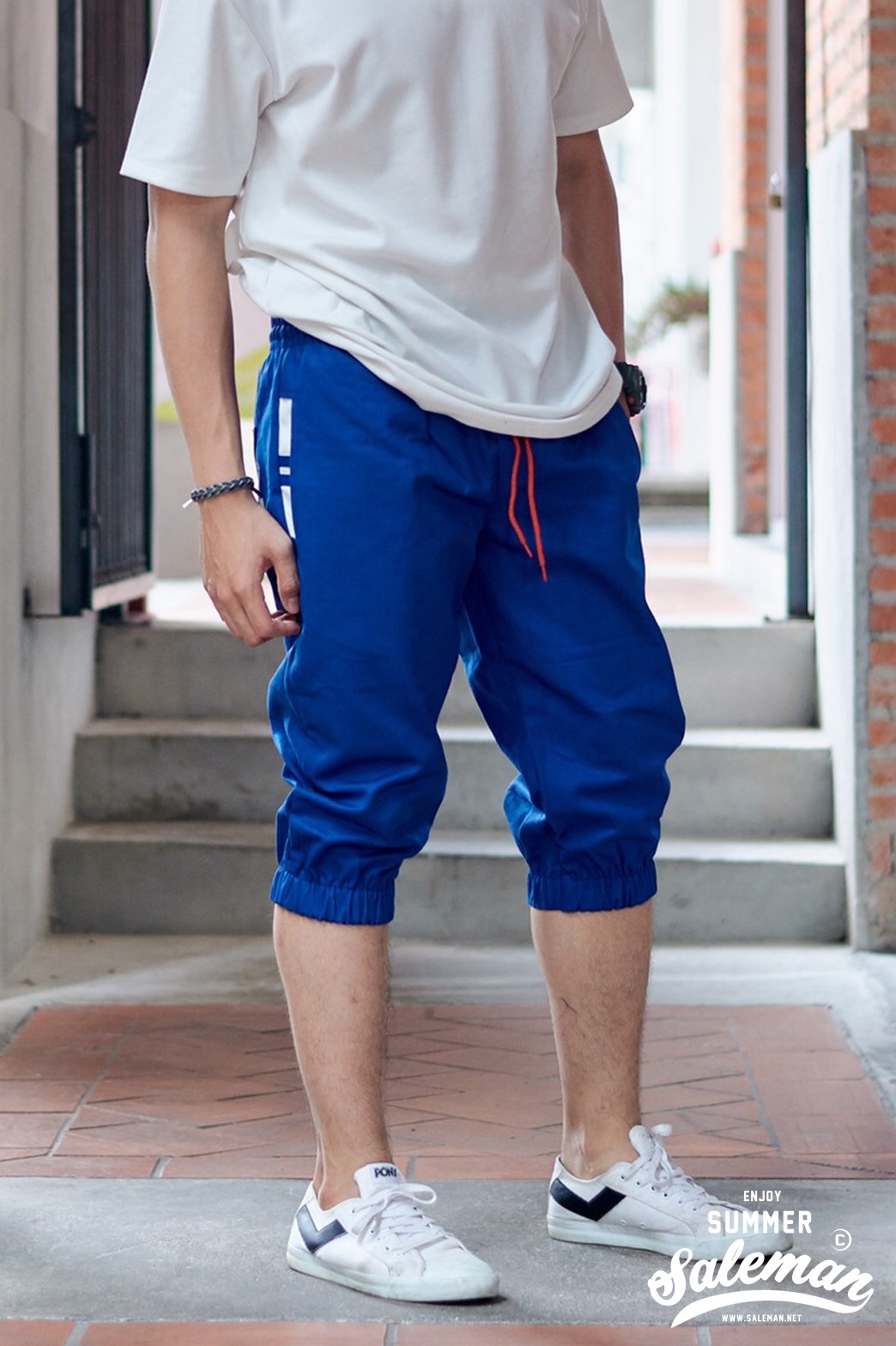 กางเกงขาสามส่วนCOTTON รหัสSS 306 RB สีน้ำเงิน