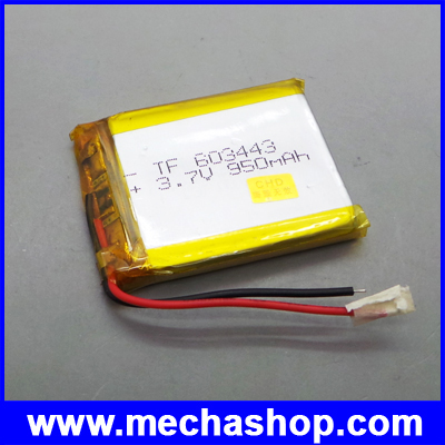 แบตเตอรี่ ลีเธี่ยม โพลิเมอร์ battery 1000mAh 3.7V lithium polymer Rechargeable battery 603443