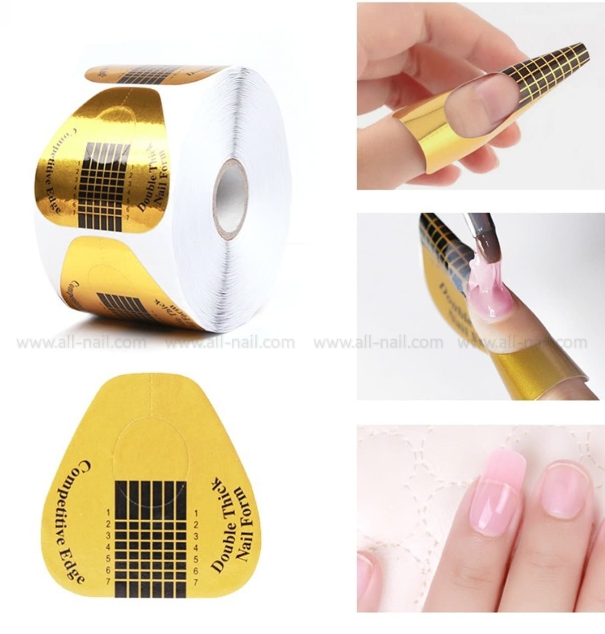 ฟอร์มต่อเล็บ ทรงเกือกม้า 1ม้วน