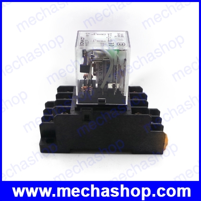 รีเลย์ไฟฟ้าพร้อมซ็อคเก็ต Coil Power Relay HCMY 12V DC Miniature Relay 2NO 2NC 8 Pins HH52P With PYF11A Socket Base