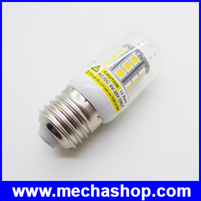 หลอดไฟ LED E27-5050 27SMD 3.5W 440LM 12V สีขาว 6000K อายุการใช้งาน 40,000 ชั่วโมง