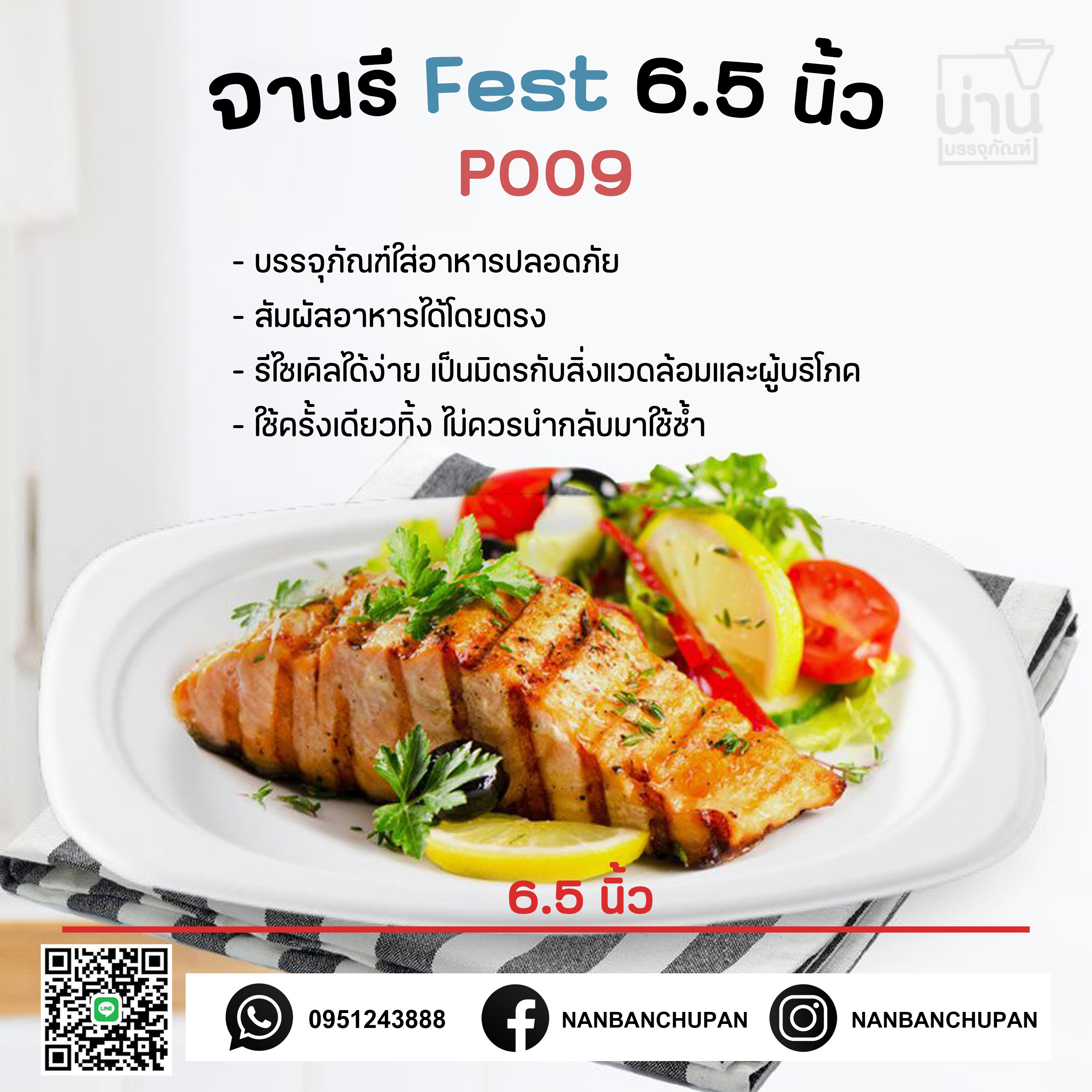 จานรี 6.5 นิ้ว Fest Bio P009
