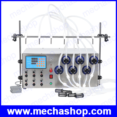 เครื่องบรรจุของเหลว 6 หัวจ่าย 2-3000ML Magnetic Pump Beverage Perfume Water Juice Essential Oil Electric Digital Liquid Bottle Filling Machine