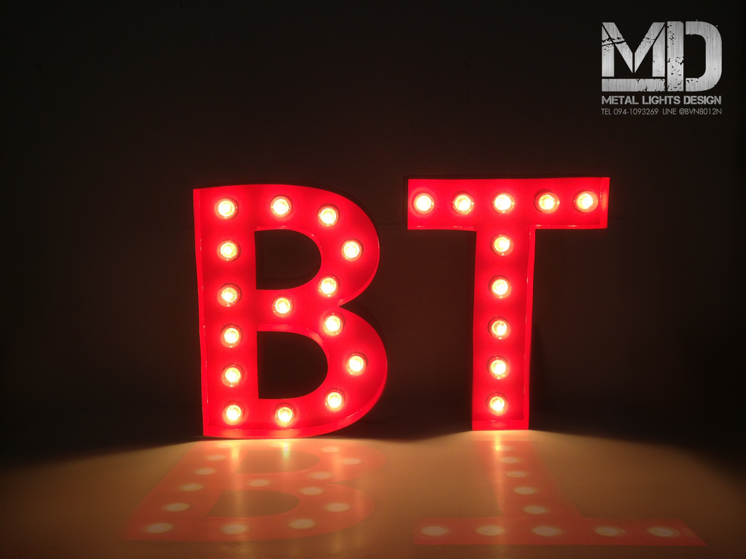 ป้ายไฟปิงปองหลอดไส้ ขนาดสูง 50 CM