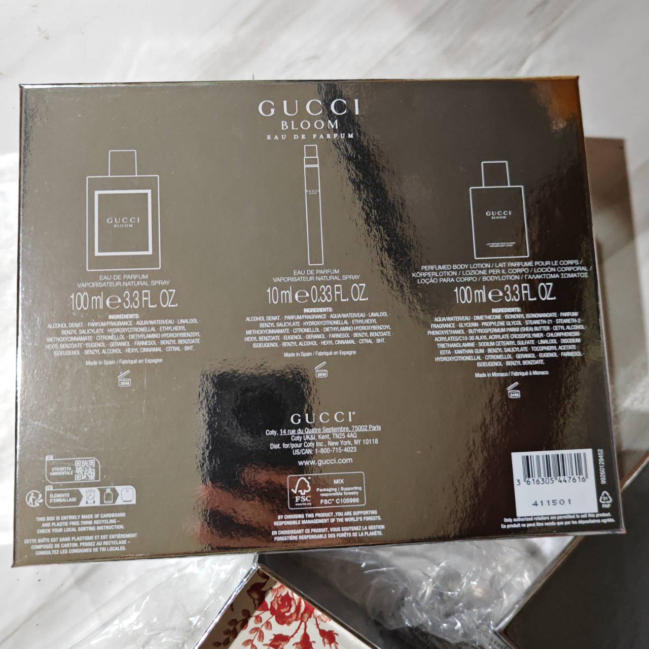 น้ำหอมแท้ Gucci bloom edp Set 3pcs (100ml + Lotion 100ml + 10ml )