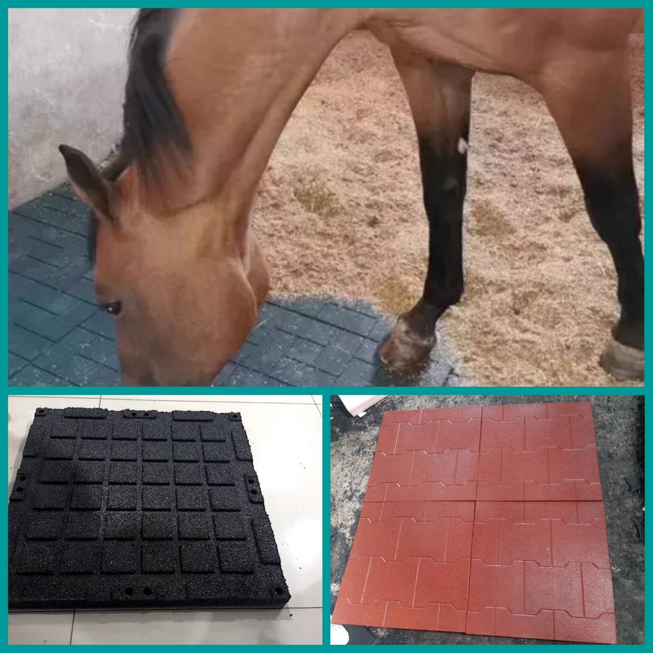 แผ่นยางปูพื้นคอกม้าบล็อคยาง หนา25mmชนิดหนาแน่นพิเศษ