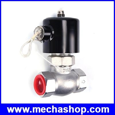 โซลินอยด์วาล์วไฟฟ้า ระบบไอน้ำ High temperature 180 องศา Hot water air solenoid valve 1-1/2" DN40 1.5" US PTFE NC stainless steel steam valve เลือกแรงดัน 12, 24VDC, 110, 220, 380VAC (สินค้า Pre-Order)