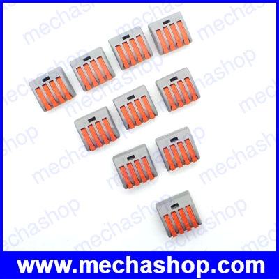 (10 ชิ้น)เทอร์มินอลต่อสายไฟ ขั้วต่อสายไฟ เทอร์มินอลบล็อก 4 Pin PCT-214 Universal compact wire wiring connector conductor terminal block with lever