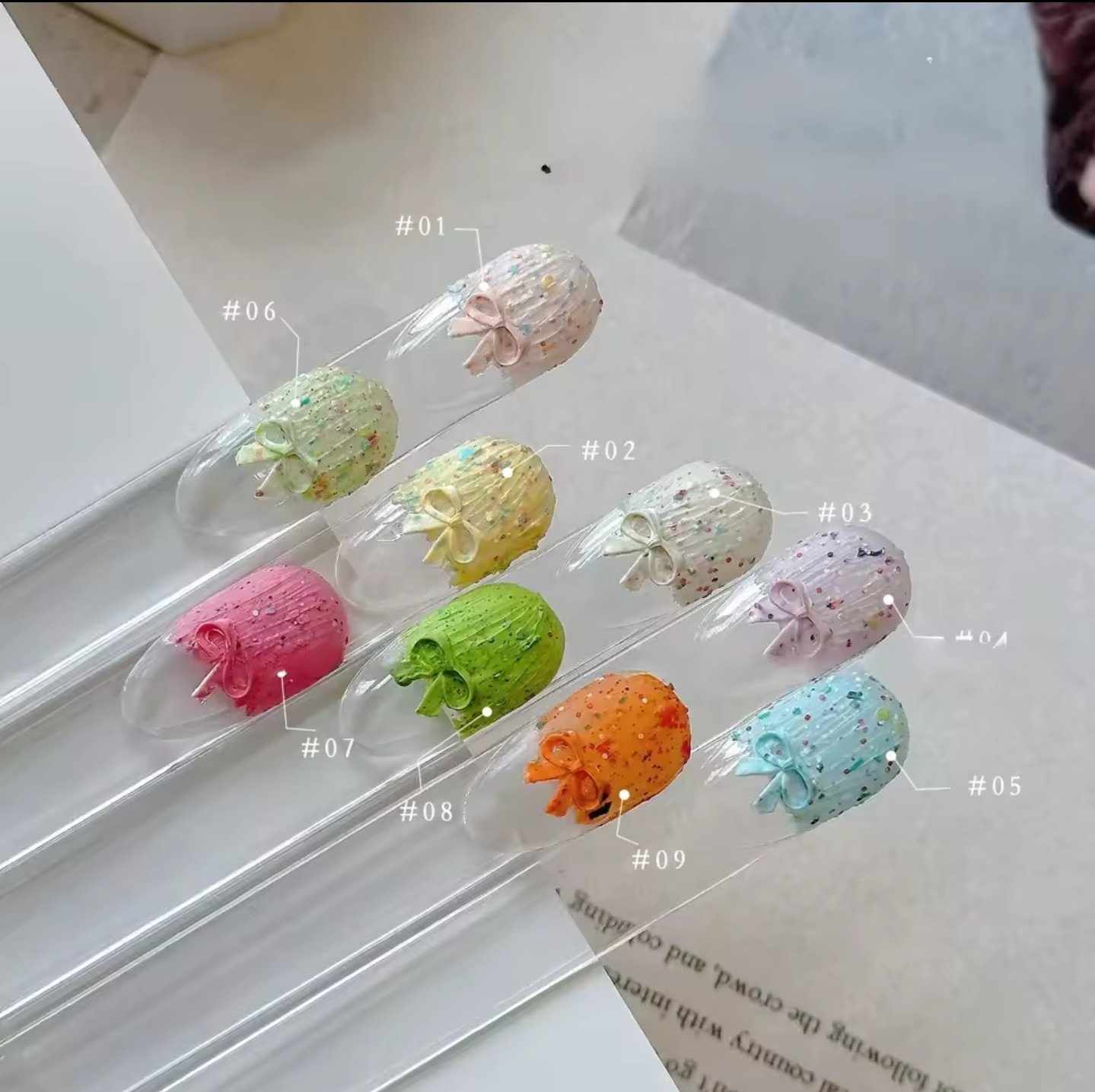 ยิปซั่มเจล [Gypsum gel] เจลเพ้นท์นูน โทนสีครีม,เค้กขนม 9เฉดสี/เซต