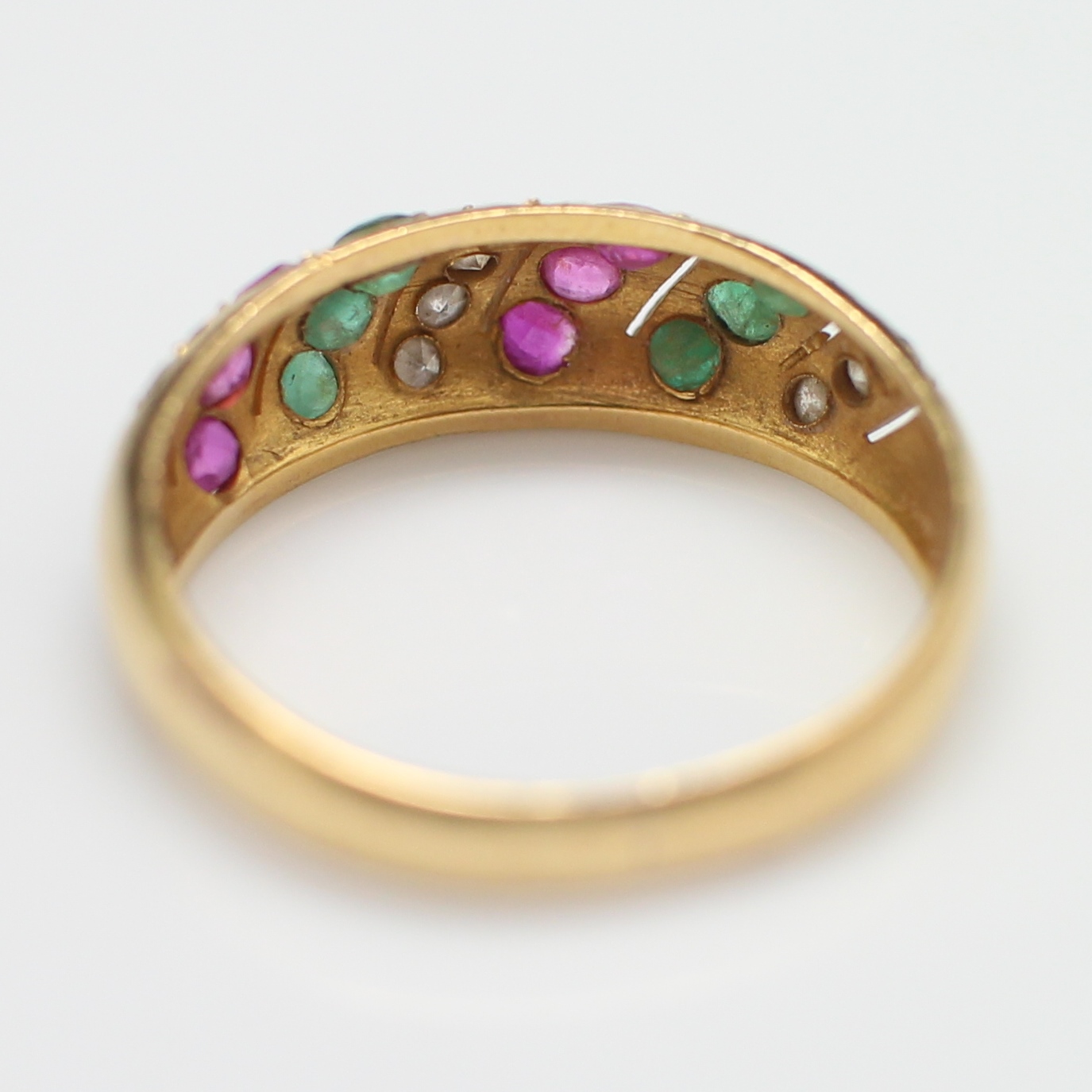 RG250111 แหวนพลอยหลากสี ทองแท้ 90% นน.รวม 2.7 กรัม ขนาดแหวน 53 งานเก่าหลุดจำนำ