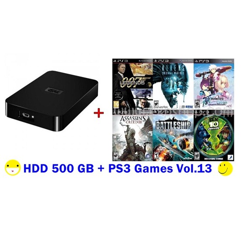 External HDD 500GB + Games PS3 Vol.13 (CFW3.55+) [ส่งฟรี EMS]