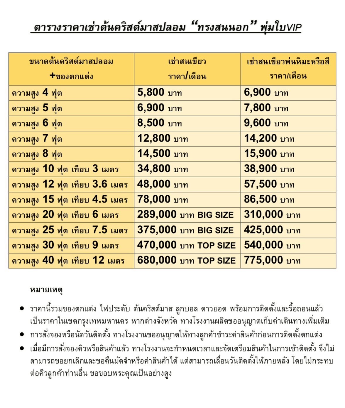ให้เช่าต้นคริสต์มาสปลอม ทรงสนนอก สีสันของการตกแต่งบ้านในเทศกาลคริสต์มาสปีนี้