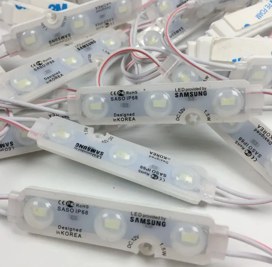 LED Module 1.5W 12V PVC เลนส์กระจายแสง สีขาว