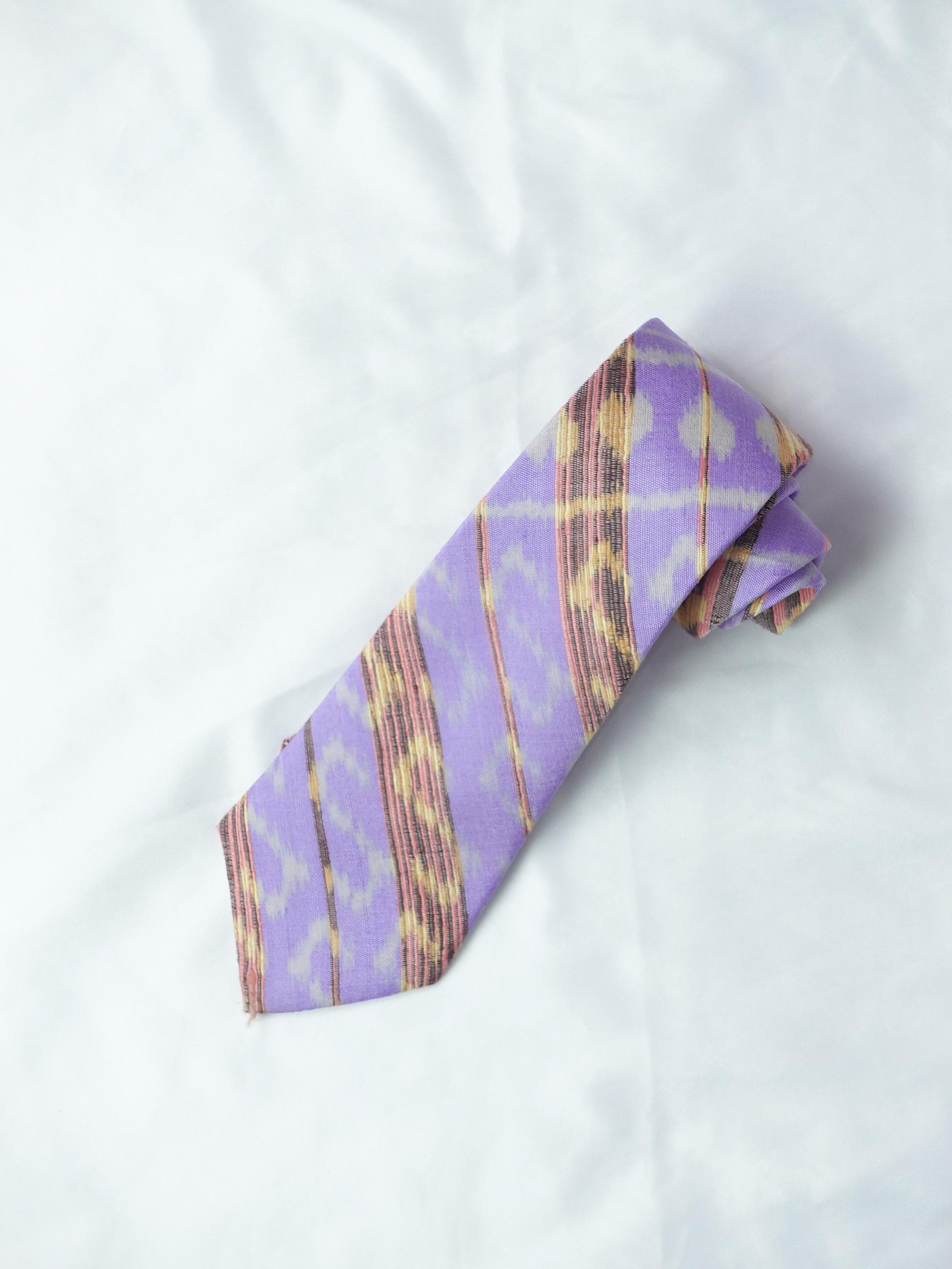 เนคไทผ้าไหม ลายขอพระราชทาน ขนาดกว้าง 3.0นิ้ว สีม่วงเทา ND-NY-0124681118