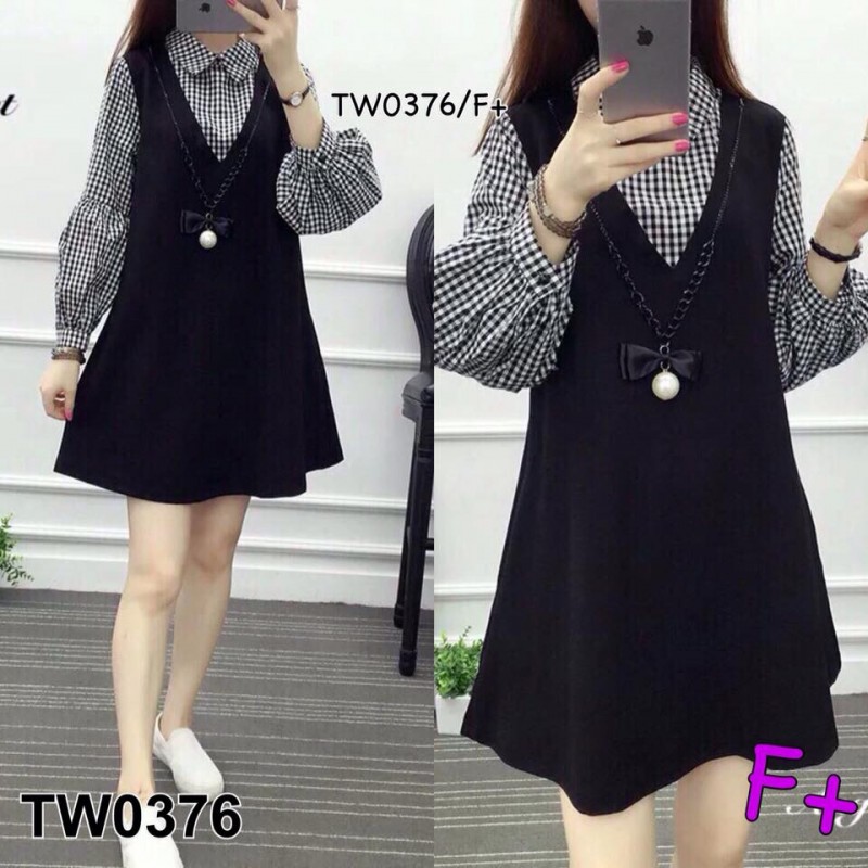 เดรสตัดต่อทรงเอี้ยม TW0376