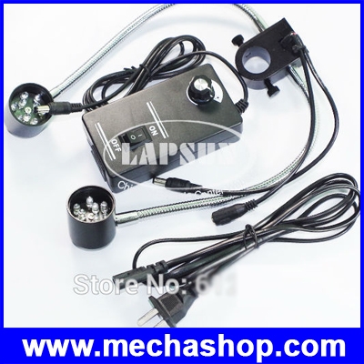ไฟส่องงานสำหรับกล้องไมโครสโคปแบบคู่ Dual Gooseneck Lights 2 x 9 Bulb LED Neck Illuminator Lamp For Industry Stereo Microscope (สินค้า Pre-Order)