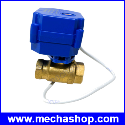 มอเตอร์วาล์วไฟฟ้า วาล์วไฟฟ้าเปิด/ปิดน้ำ ขนาด 4หุน 1/2นิ้ว BSP CWX-15N Electrical Ball Valve DN15 AC 220V 2Way CR04, 2wires (จ่ายไฟเปิด ดับไฟปิด)