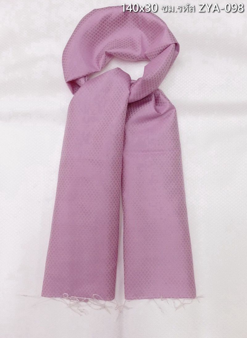 ผ้าพันคอไหม ผ้าไหมยกดอก ขนาด 140x30 ซม.พื้นสีม่วง รหัส ST-ZYA-098