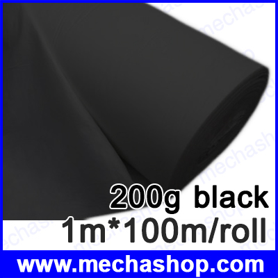 Geotextile จีโอเทคไทล์ ผ้าใยสังเคราะห์ แผ่นใยสังเคราะห์ น้ำซึมไหลผ่านได้ระบายน้ำดี ป้องกันวัชพืช หนา 200 gram สีดำ ยกม้วน 1x100m (100 ตร.ม)
