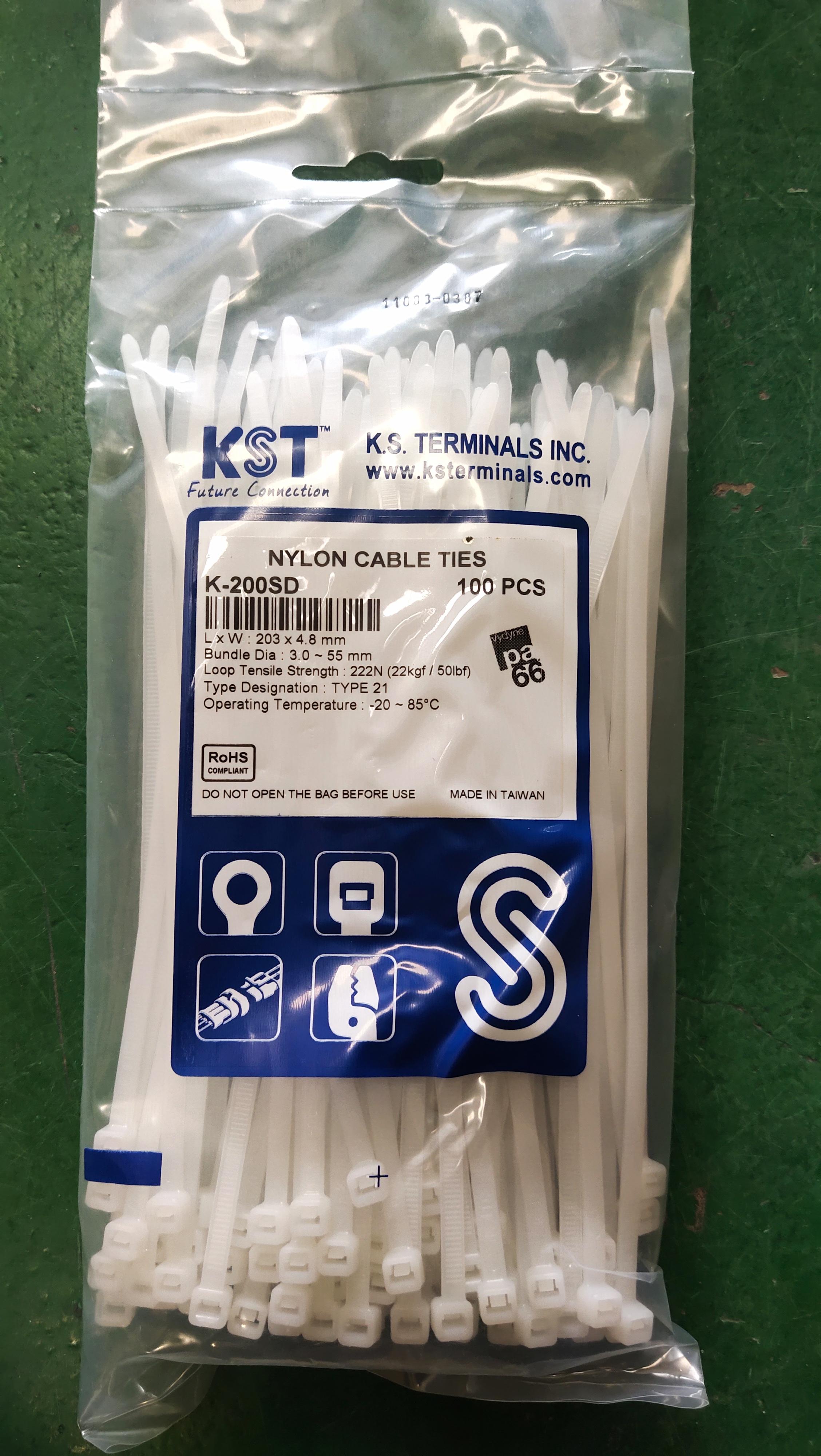KST สายรัด เคเบิ้ลไทร์ สีขาว