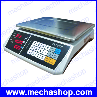 เครื่องชั่งดิจิตอล เครื่องชั่งคำนวณราคา 30kg ความละเอียด5kg หน้าจอแสดงผลLCD สีดำ ถาดชั่งเป็นสแตนเลส ขนาด 320 x 230 mm ยี่ห้อ ZEPPER รุ่น PM-30 (จีน) ผ่านการตรวจรับรอง