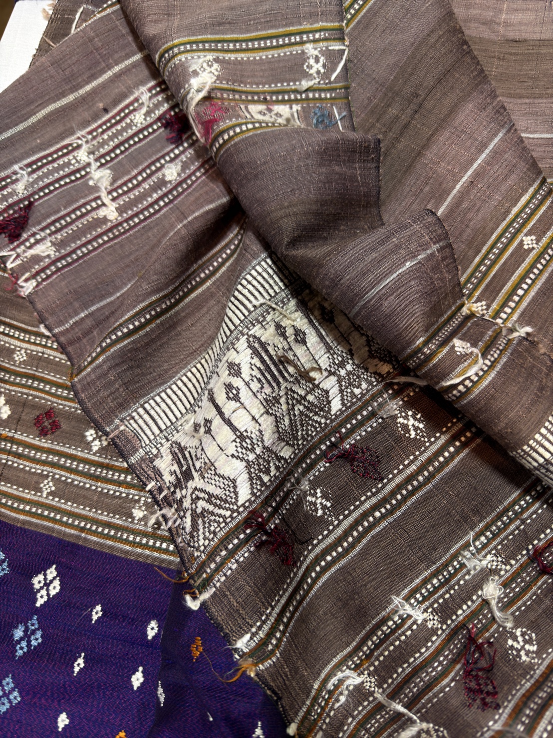 ซิ่นจกขิดไหม ขนาด1x2เมตร สีม่วง รหัส R4F-155-1204683