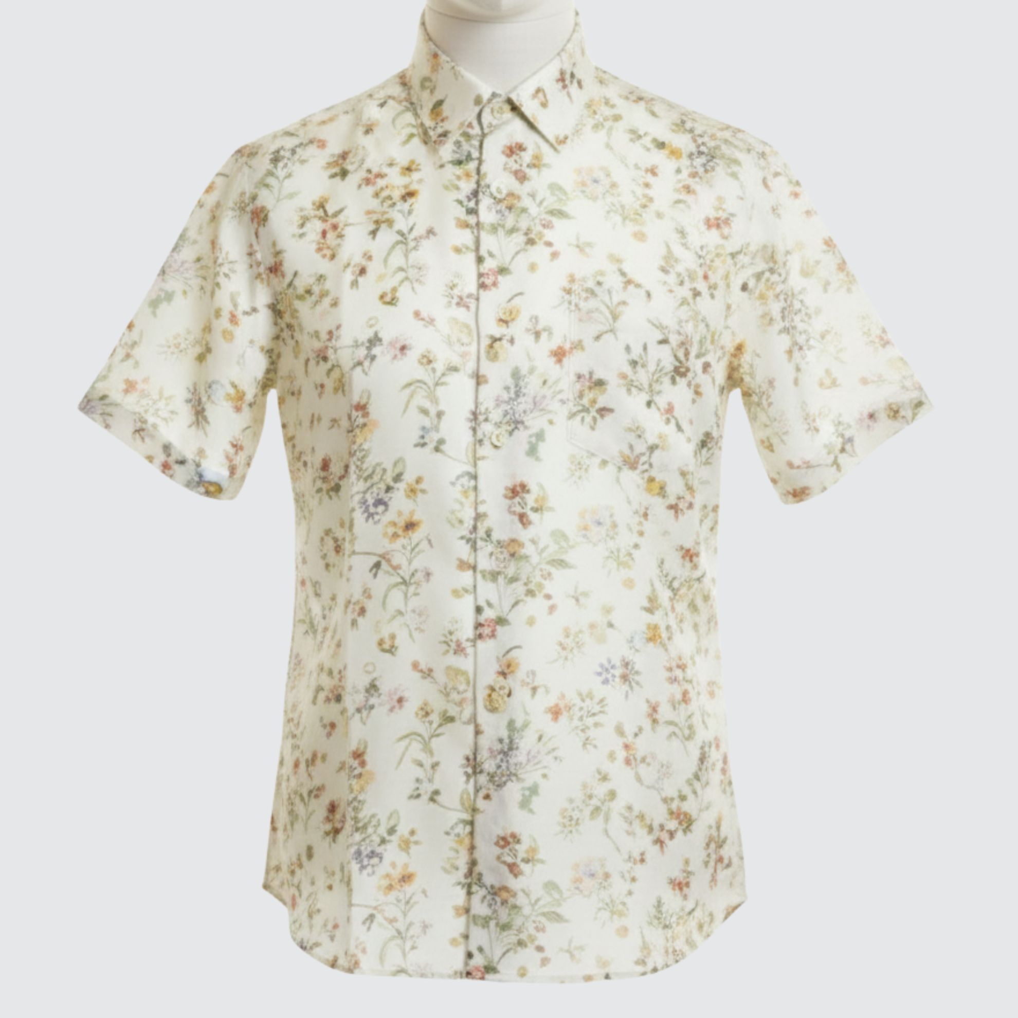 เสื้อเชิ้ต แขนสั้น ไหมพิมพ์ลาย | ตัดเย็บตามรูปร่าง | เลือกสีผ้า ส่งไซส์ได้