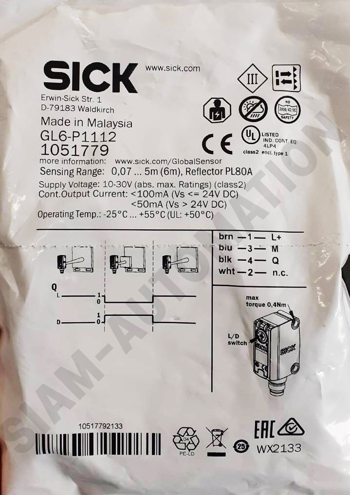 GL6-P1112 1051779 SICK Photoelectric Sensor