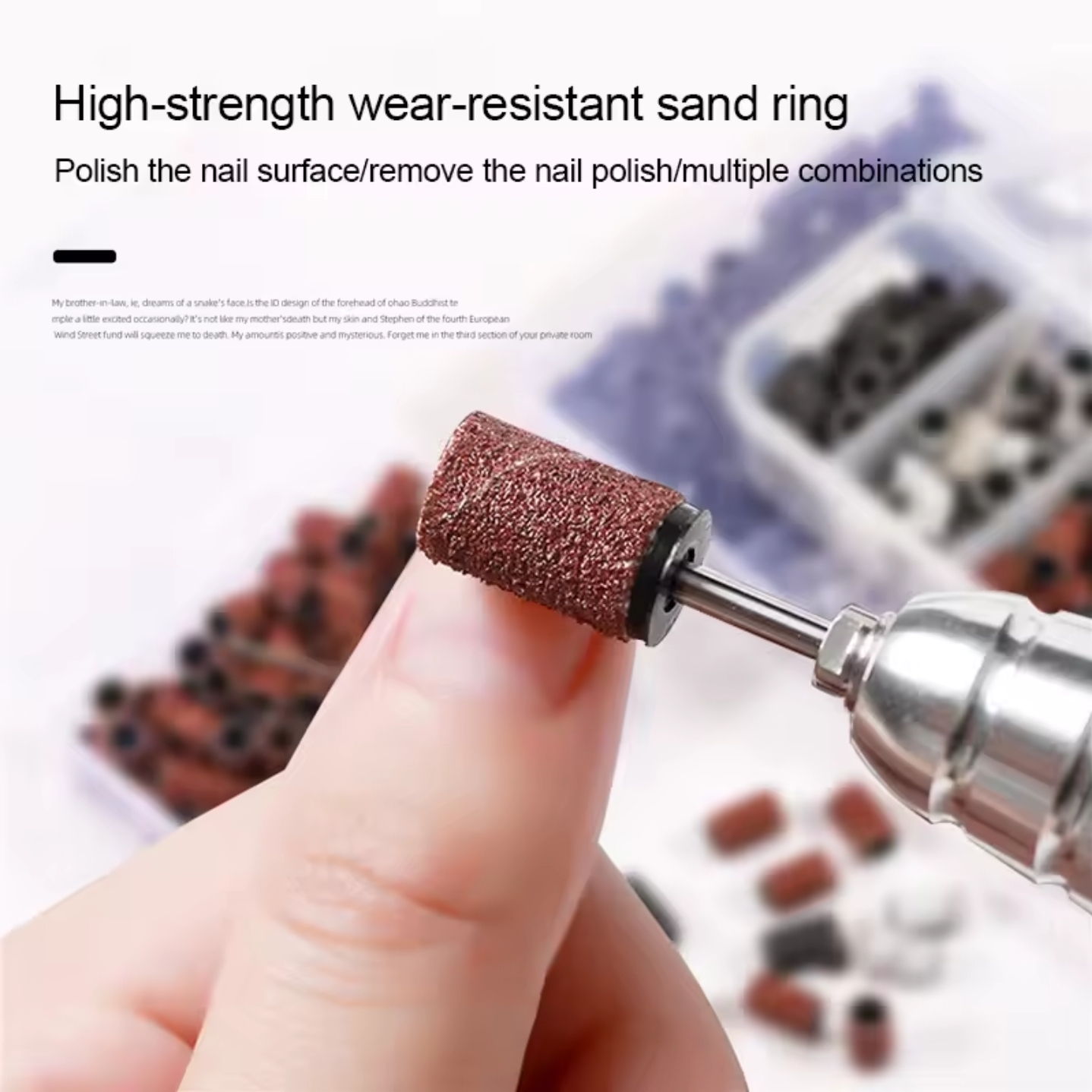 ปลอกกระดาษทรายเจียรเล็บ หัวเจียรกระดาษทราย มี3เบอร์/กล่อง 75ชิ้นพร้อมแกนเสียบ