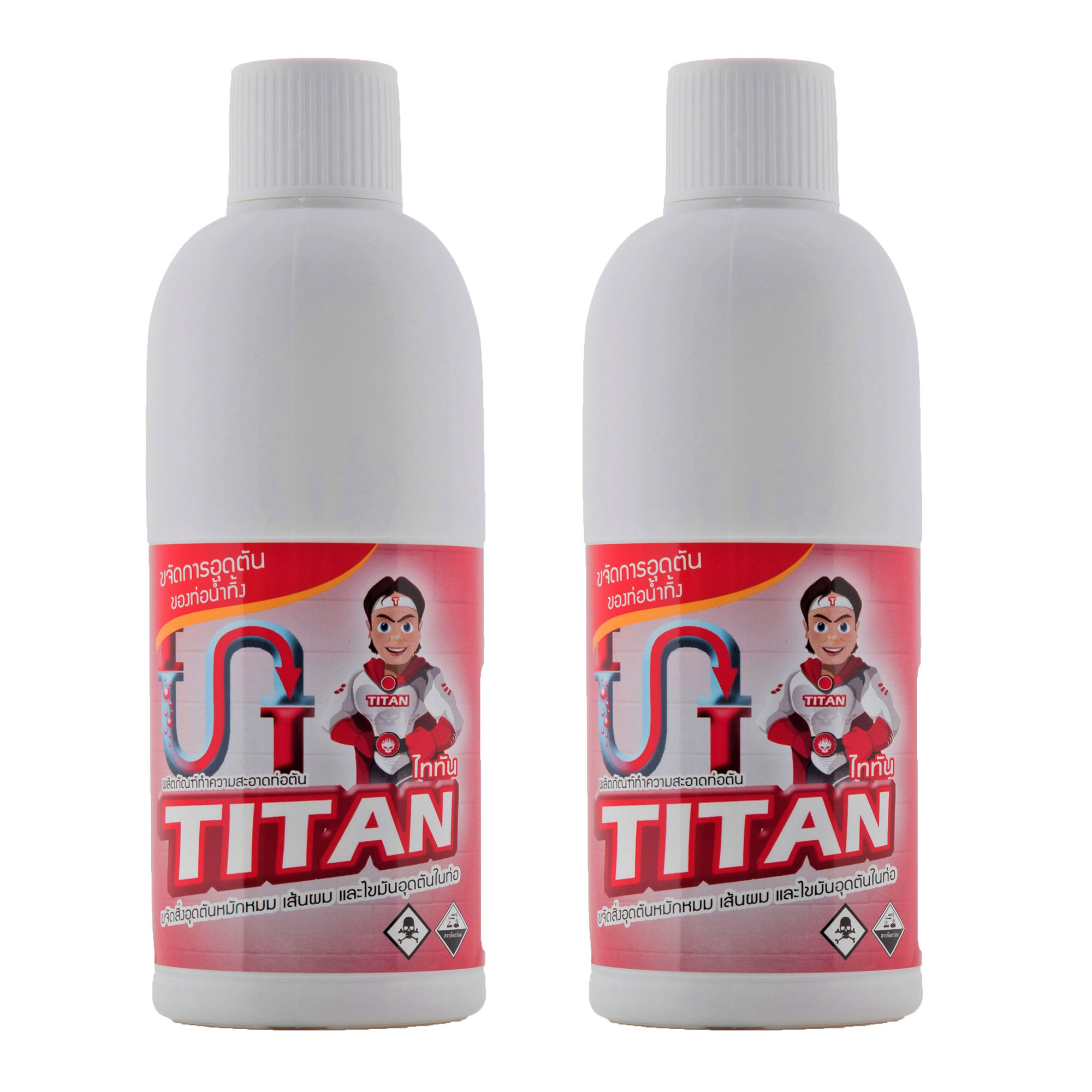 น้ำยาขจัดท่อตัน ไททัน 1 pack 2 ขวด