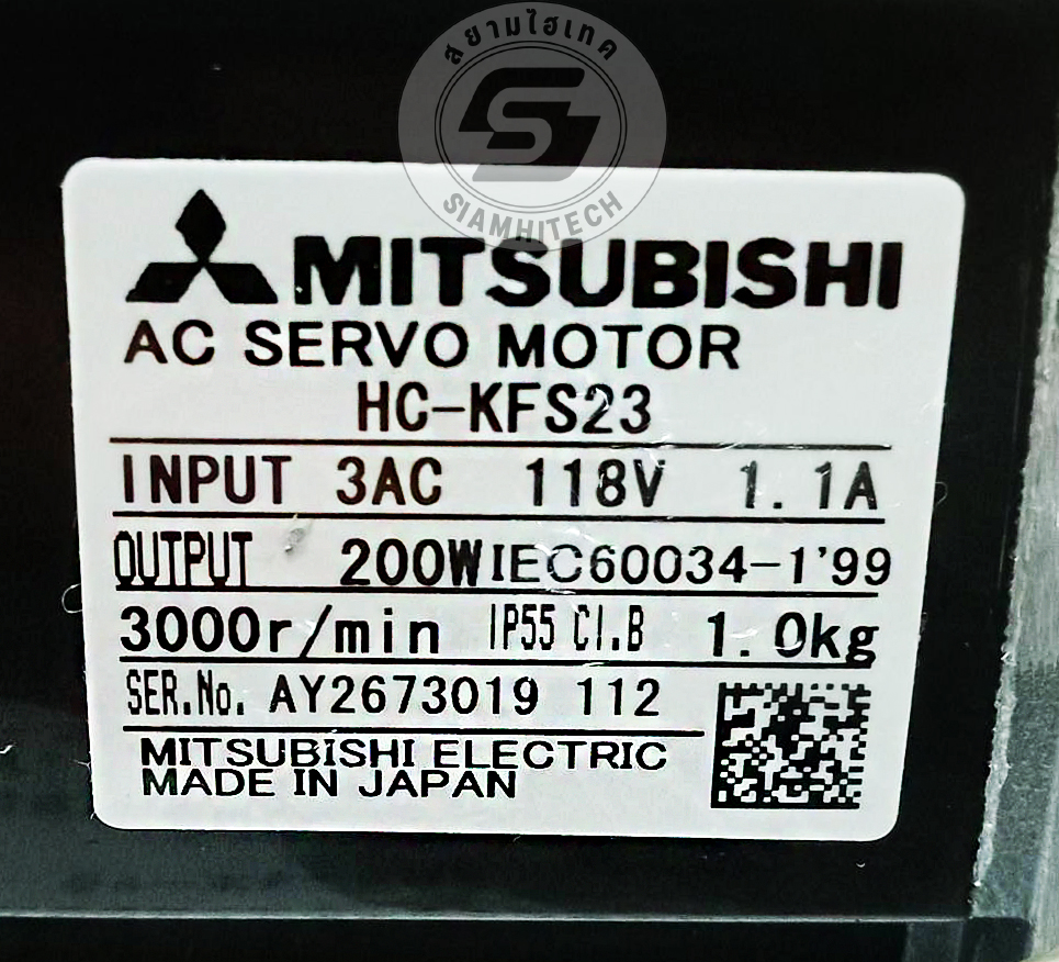 Servo Motor ยี่ห้อ Mitsubishi รุ่น HC-KFS23 (ใหม่)