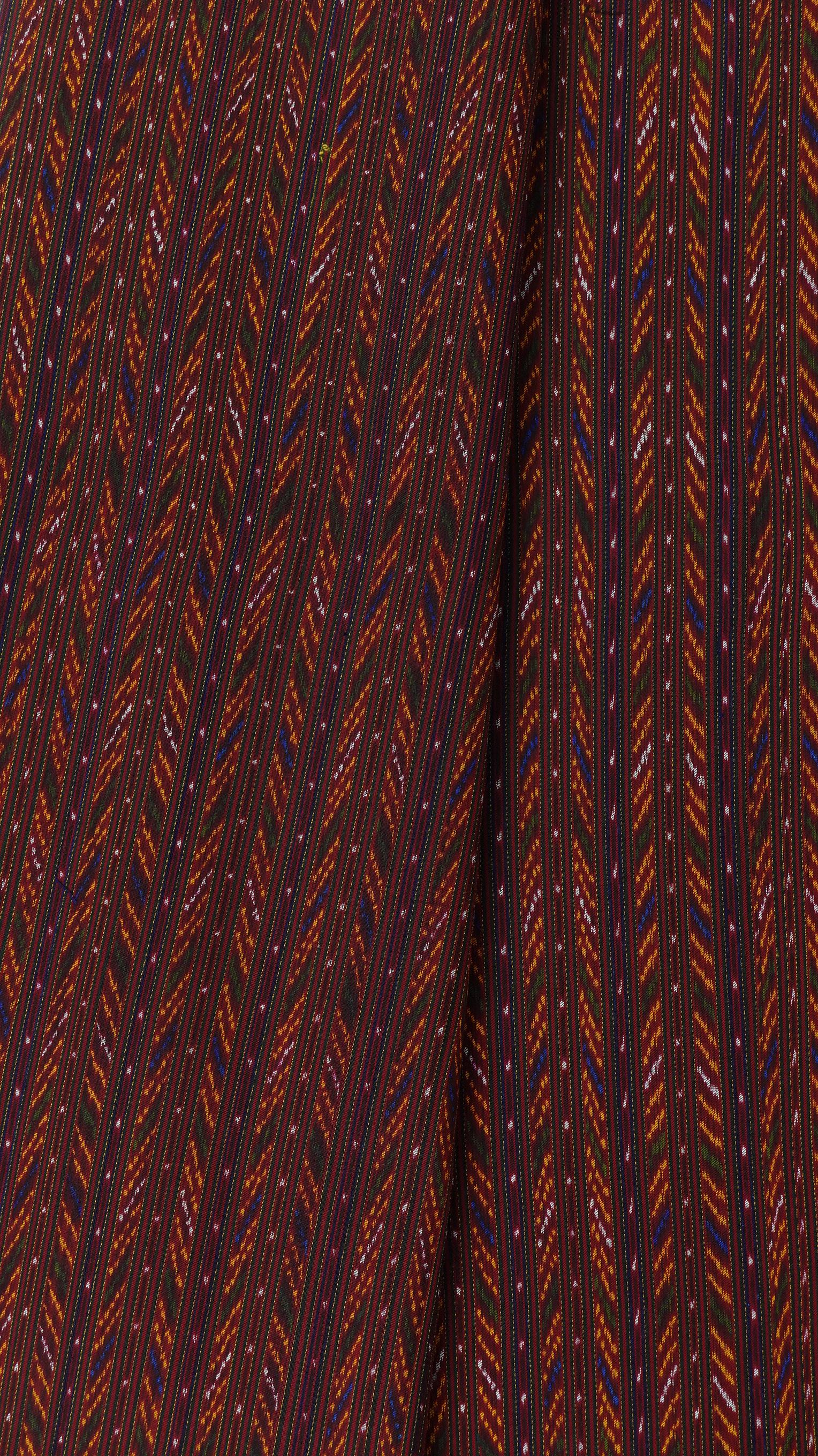 ซิ่น ผ้าไหมมัดหมี่ 3ตะกอ ลายโฮลบรรทัด สีแดงน้ำตาล เลือกขนาด รหัส 4R2Q-ME-66-081368