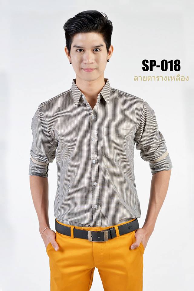 เสื้อเชิ้ตผู้ชายลายตาราง SP-018
