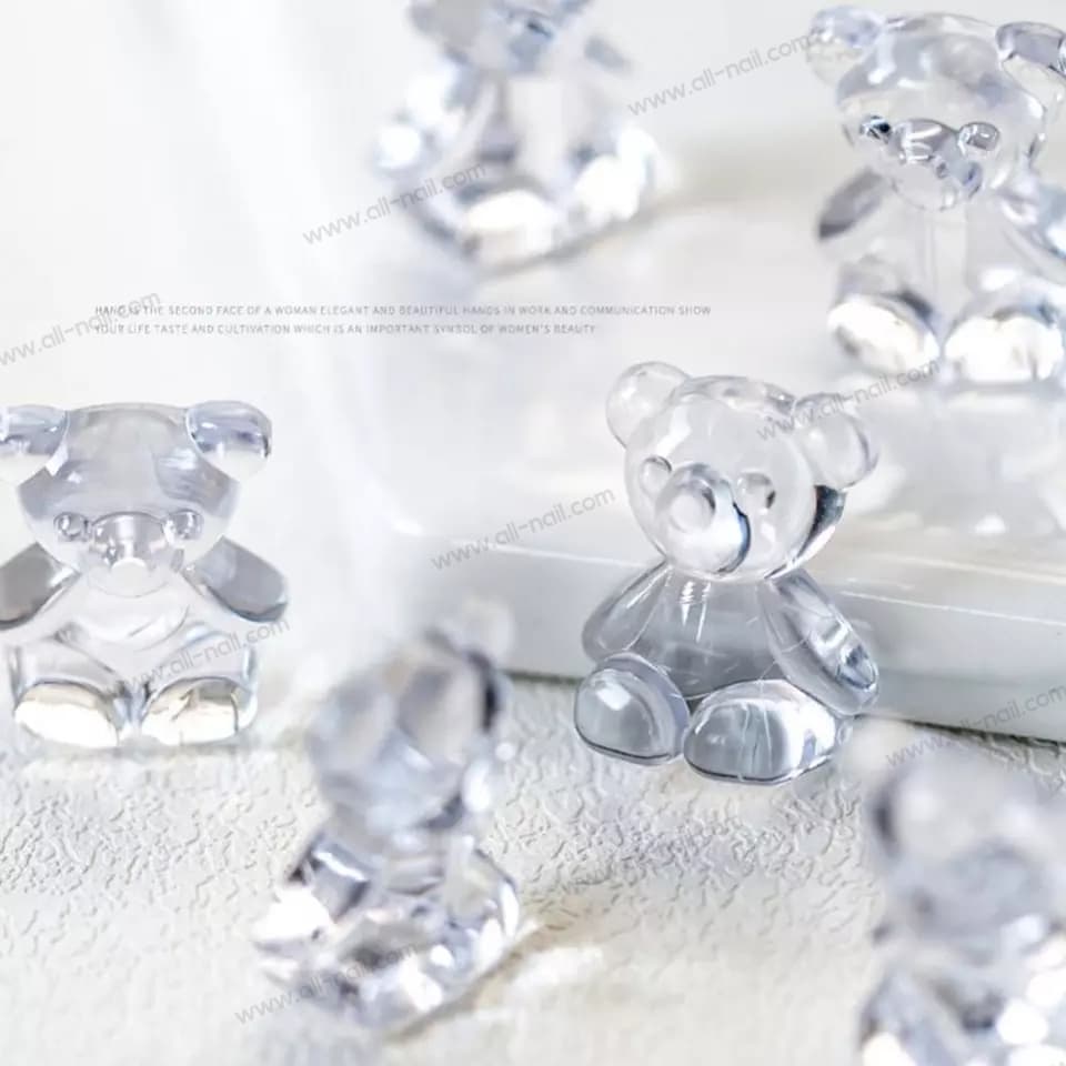 ชาร์ตสีรูปหมี ชาร์ตโชว์สี แผ่นชาร์ตรูปหมี ชาร์ตทาเล็บสีใส ชาร์ต3D 1เซต/120ชิ้น