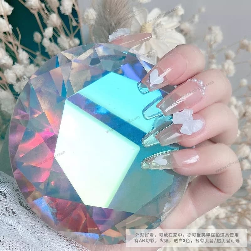 พร็อพถ่ายรูปเล็บ เพชรถ่ายรูปโชว์เล็บ ฉากถ่ายรูป เพชรใสถ่ายรูป ขนาด8cm