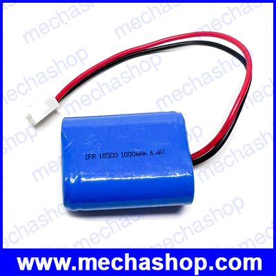 แบตเตอรี่เครื่องชั่ง แบตเตอรี่รถแข่ง แบตเตอรี่ลิเธียม 6.4V 1000mA Li-ion Battery 18500 LiFe Battery