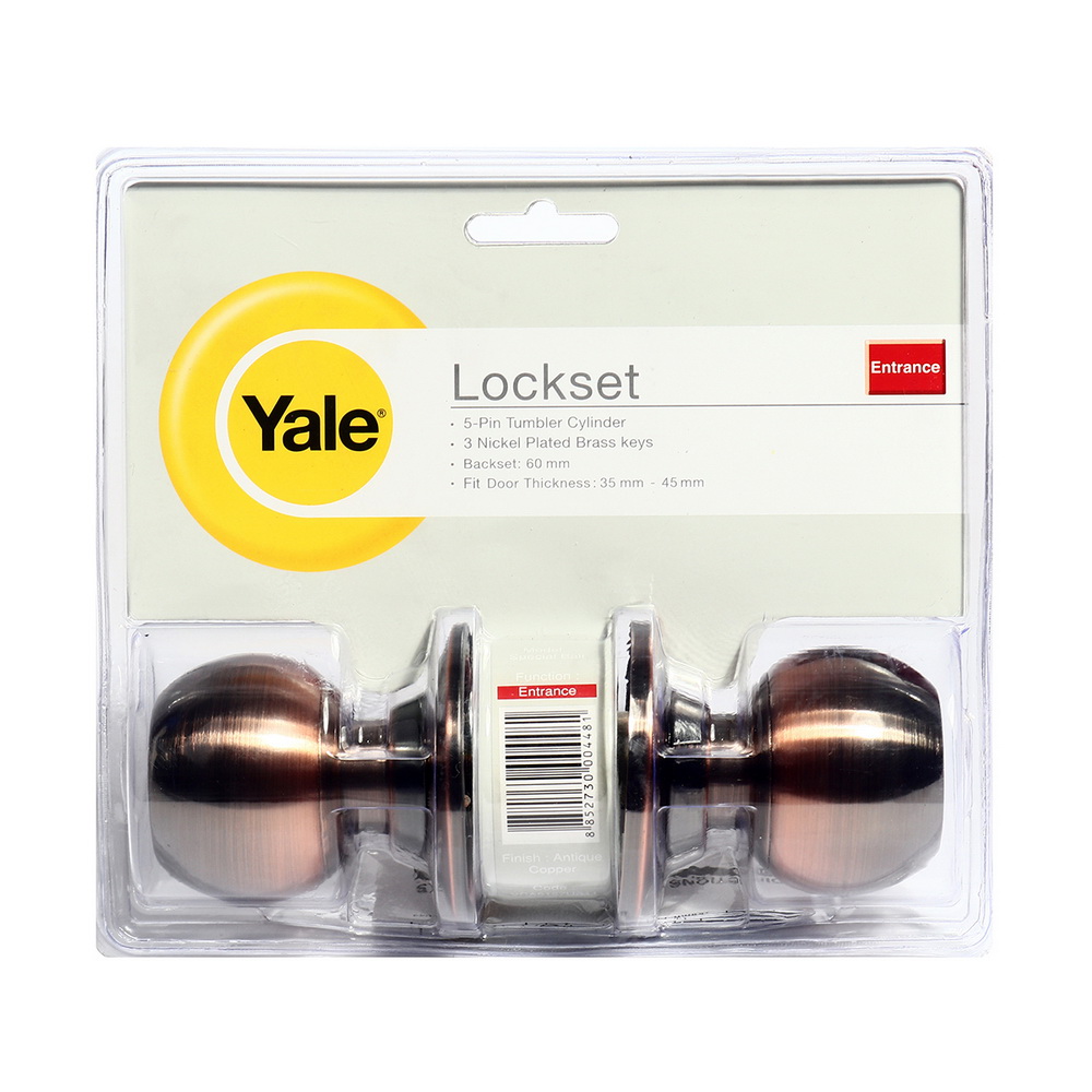 YALE VCA5127US11 ลูกบิดประตูสแตนเลส 65 มม สีทองแดงรมดำ เยลล์