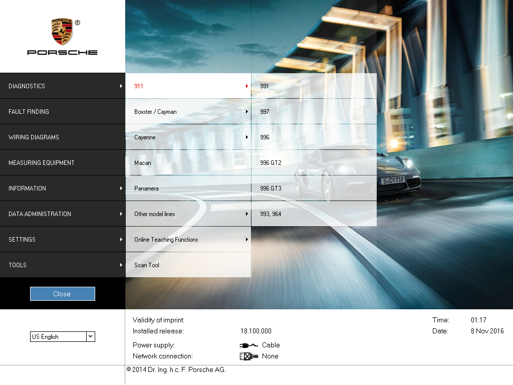 เครื่องมือวิเคราะห์ Porsche Piwis tester 2 เวอร์ชั่น 18.50