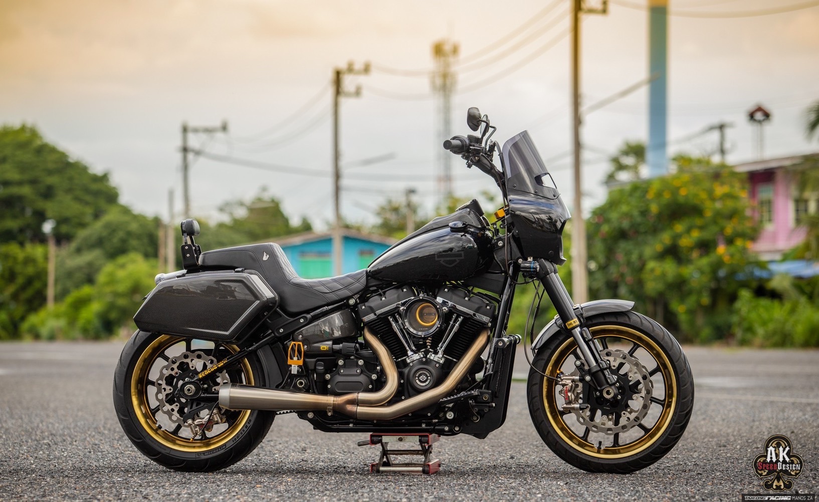 saddle bags softail carbon