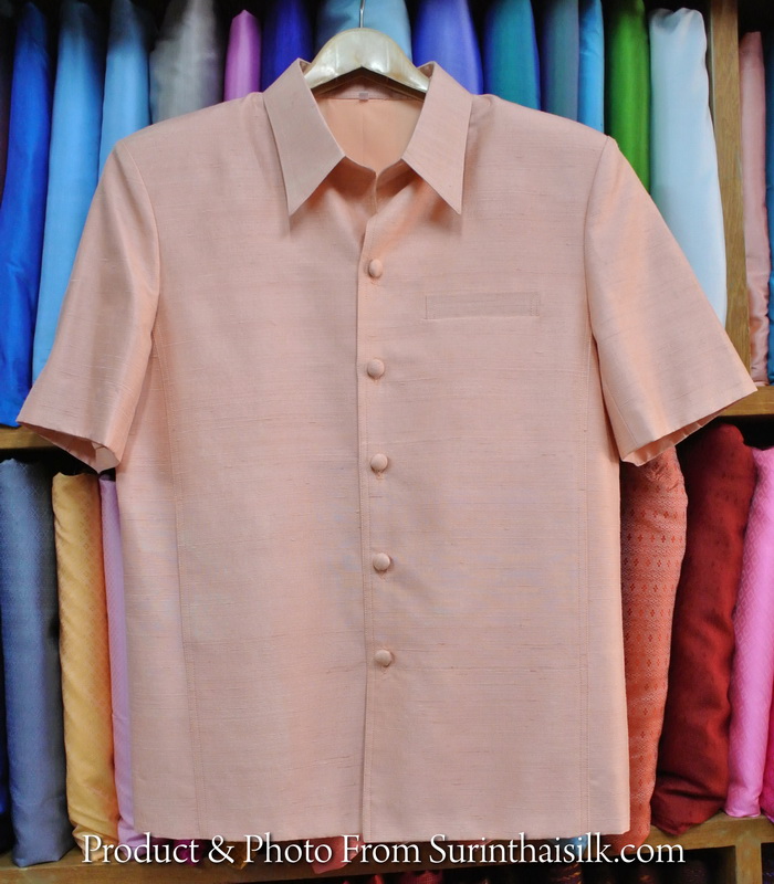 เสื้อซาฟารี คอปก ผ้าพื้น ทรง DS-069