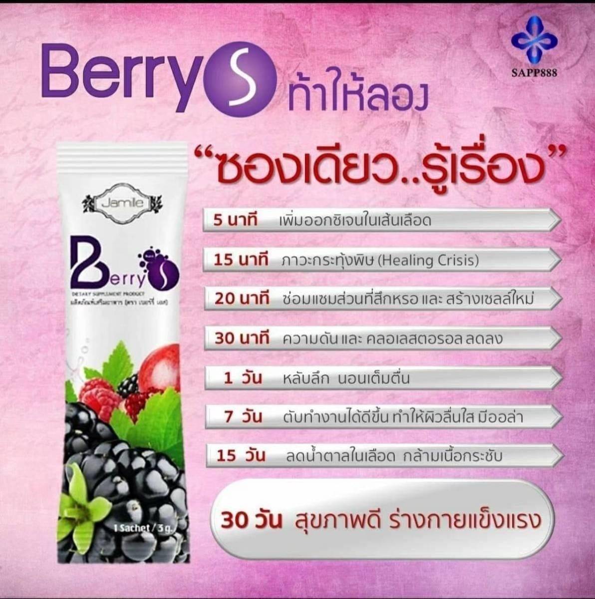 เบอร์รี่ เอส Berry S ล้างสารพิษ สารตกค้าง ในเลือด
