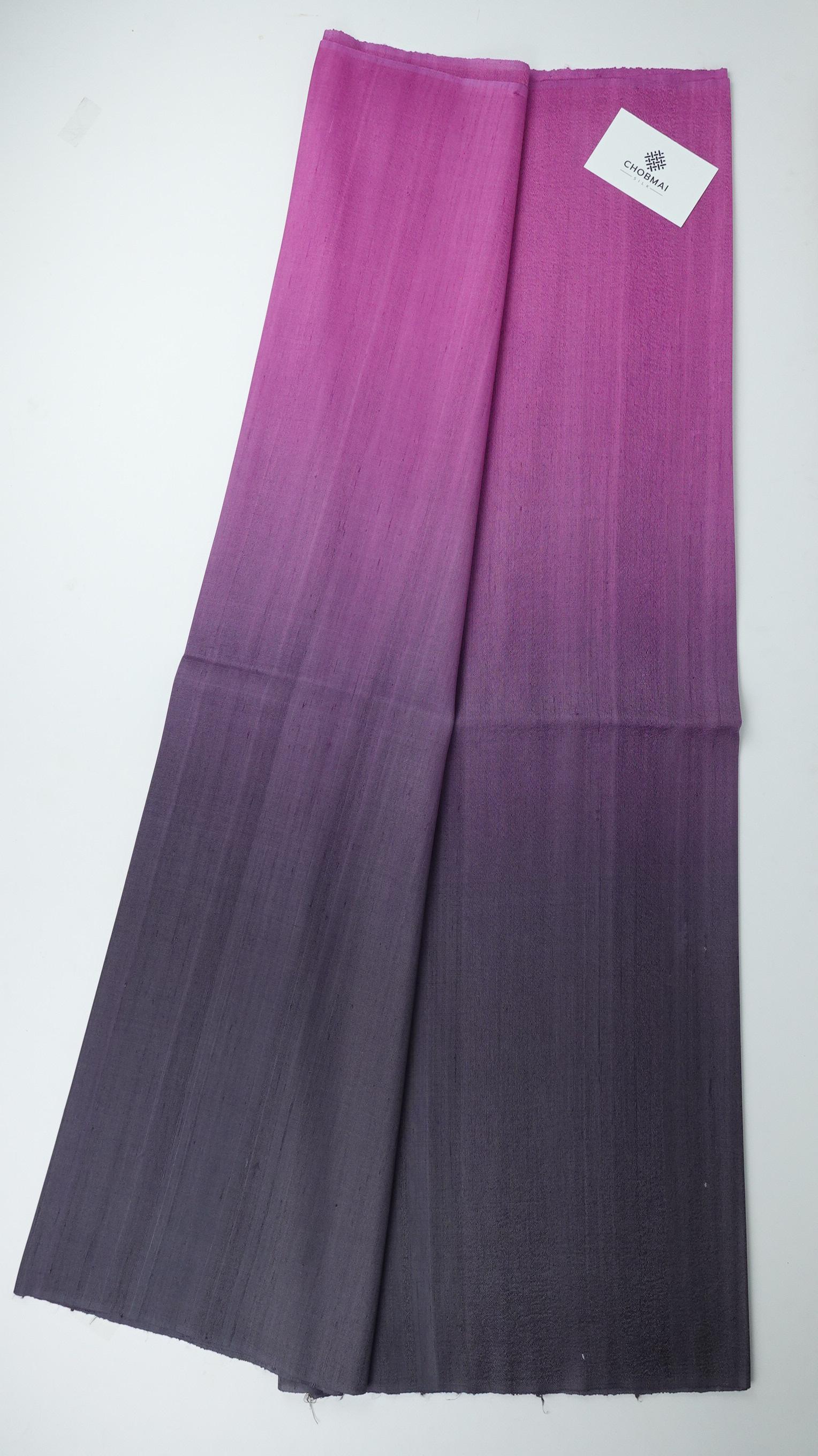 ผ้าไหมย้อมสไลด์สี ไหมบ้านทอมือ 2ตะกอ สีชมพูม่วง-สีม่วงเข้ม เลือกขนาด รหัส BT-TT-022468520