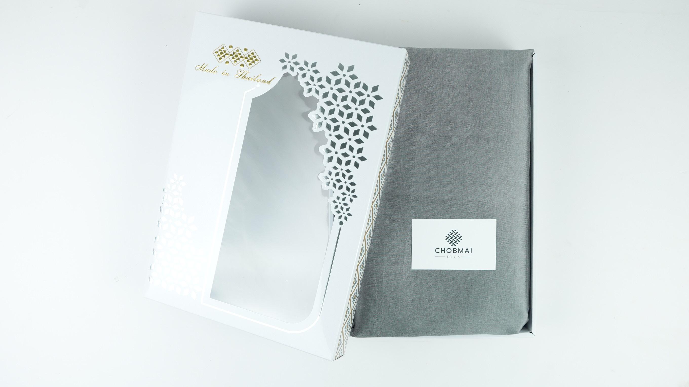 เซ็ตของขวัญ ผ้าปูที่นอนไหมแท้+ปลอกหมอน2ใบ เลือกขนาด King หรือ Queen size