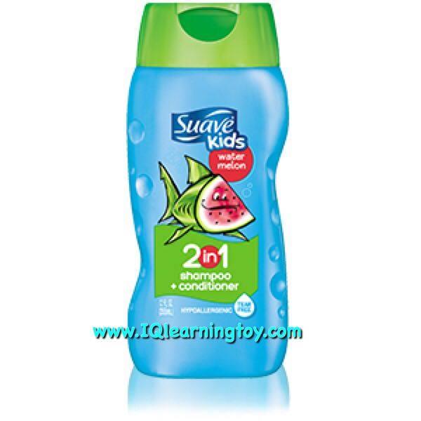 แชมพูเด็กผสมครีมนวด สูตร Tear Free : Suave Kids 2 in 1 Hair Smoothers Shampoo - Wild Watermelon ขนาด 355 Ml. จากอเมริกา จัดส่งฟรี