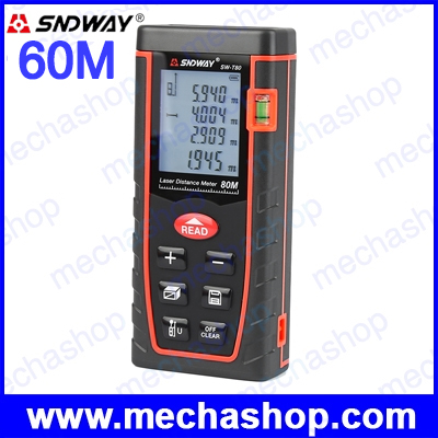 ตลับเมตรดิจิตอล เครื่องวัดระยะเลเซอร์ เลเซอร์วัดระยะดิจิตอล ตลับเมตรเลเซอร์ SNDWAY T60 laser distance meter rangefinder 60m 196ft