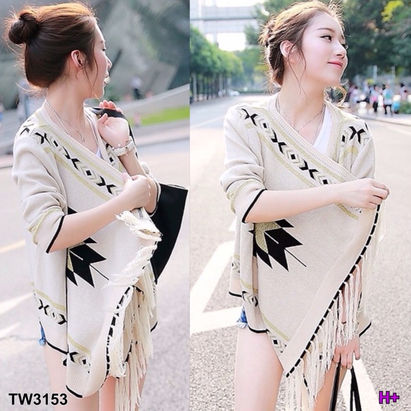 เสื้อคลุมไหมพรมลายโบฮีเมี่ยน TW3153