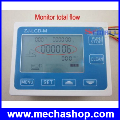 เครื่องควบคุมปริมาตรน้ำ ตามอัตราการไหลของน้ำ 9999 ลิตรต่อนาที ZM YF-S201 Flow Water Meter LCD Display Quantitative Control