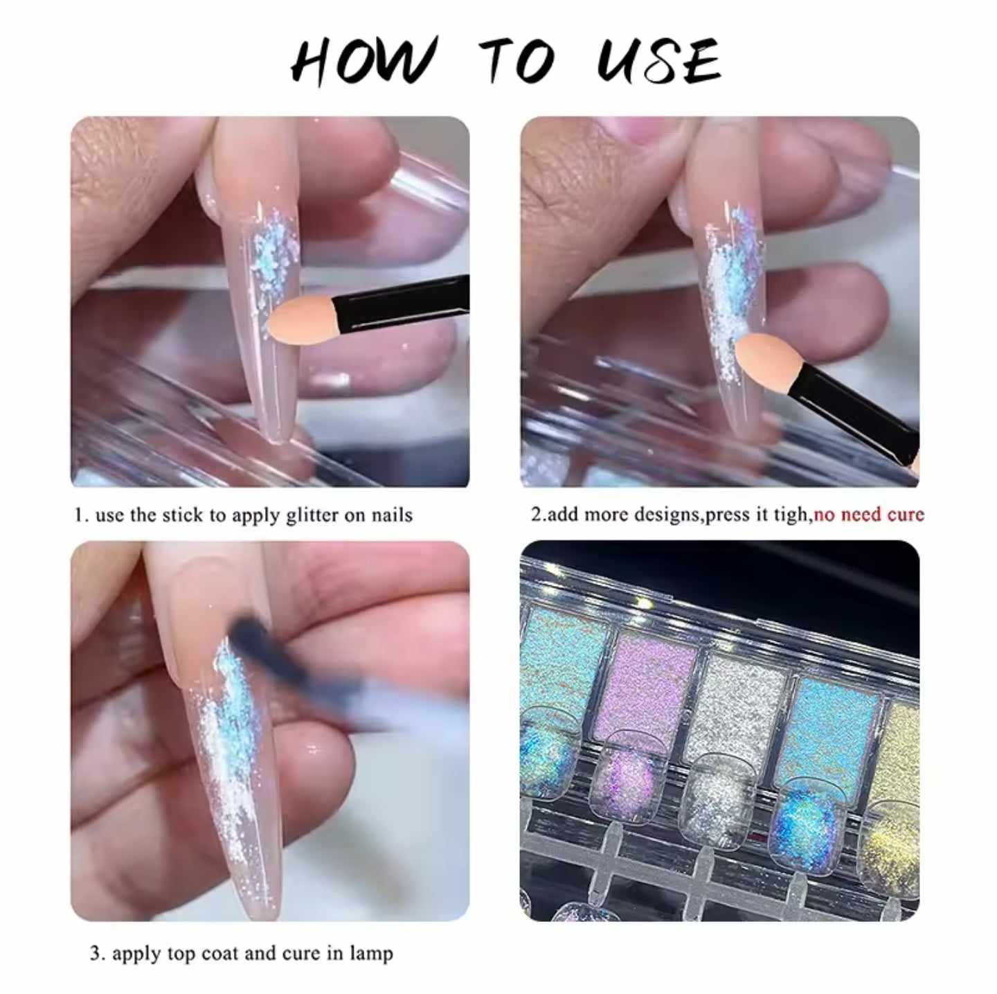 สีโพลาไรซ์ สีMermaid เนื้อครีมเมอเมด ตกแต่งเล็บ 6สี/เซต